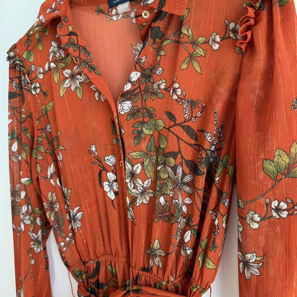 Tommy Hilfiger Floral Midi Dress - Elegant Style Size 8 - Picture 8 of 9
